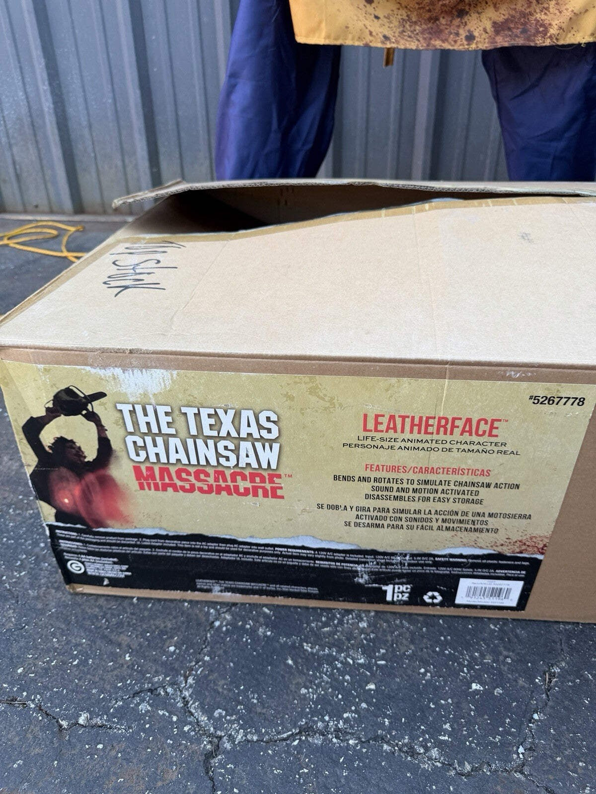 Gemmy Leatherface Animatronic Life Size Spirit Halloween Prop Texas Chainsaw