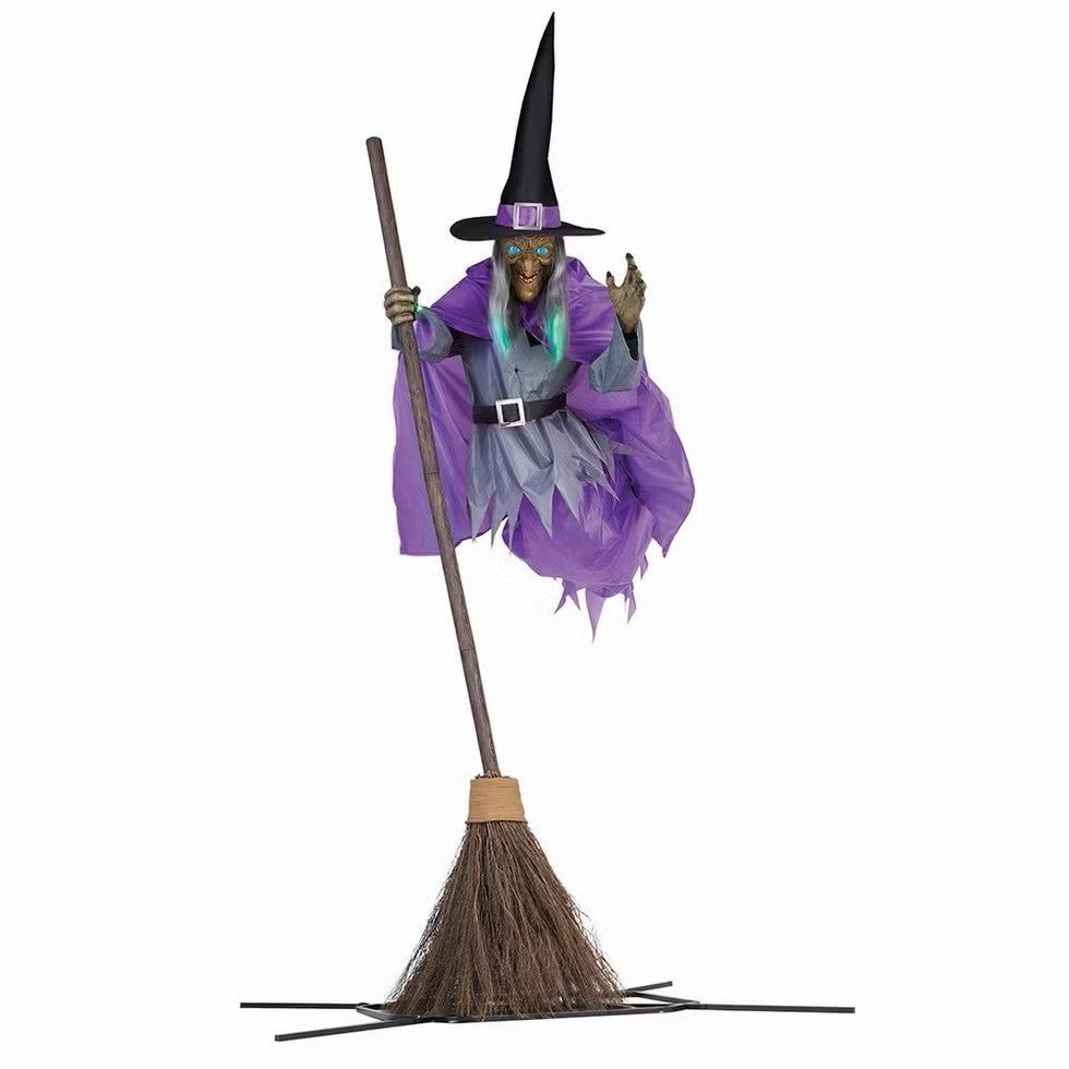 12ft Hovering Witch Flying Giant Animatronic Life Size Spirit Halloween Prop