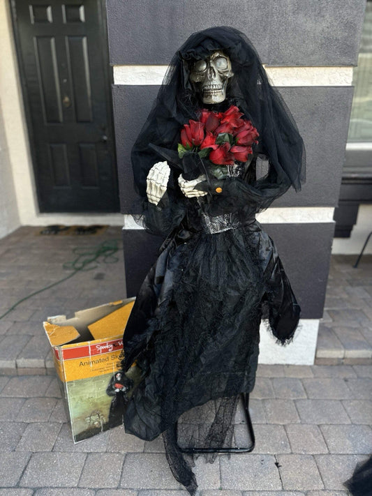 Spirit Halloween Animated Animatronic Life Size PAC Standing Skeleton Bride Prop