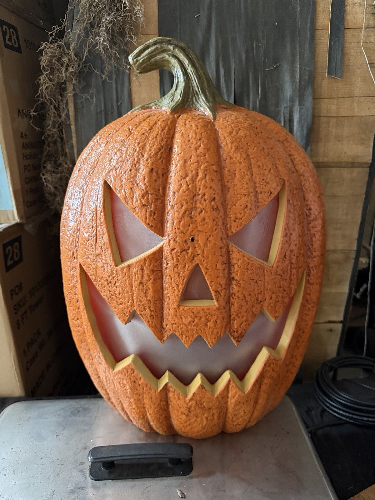 Spirit Halloween Animated Animatronic 22" Lighted Pumpkin Seasonal Visions