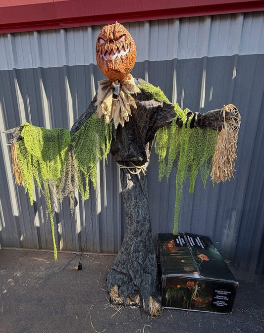 Spirit Halloween Animated Life Size Animatronic Prop Scarecrow Pumpkin Servo