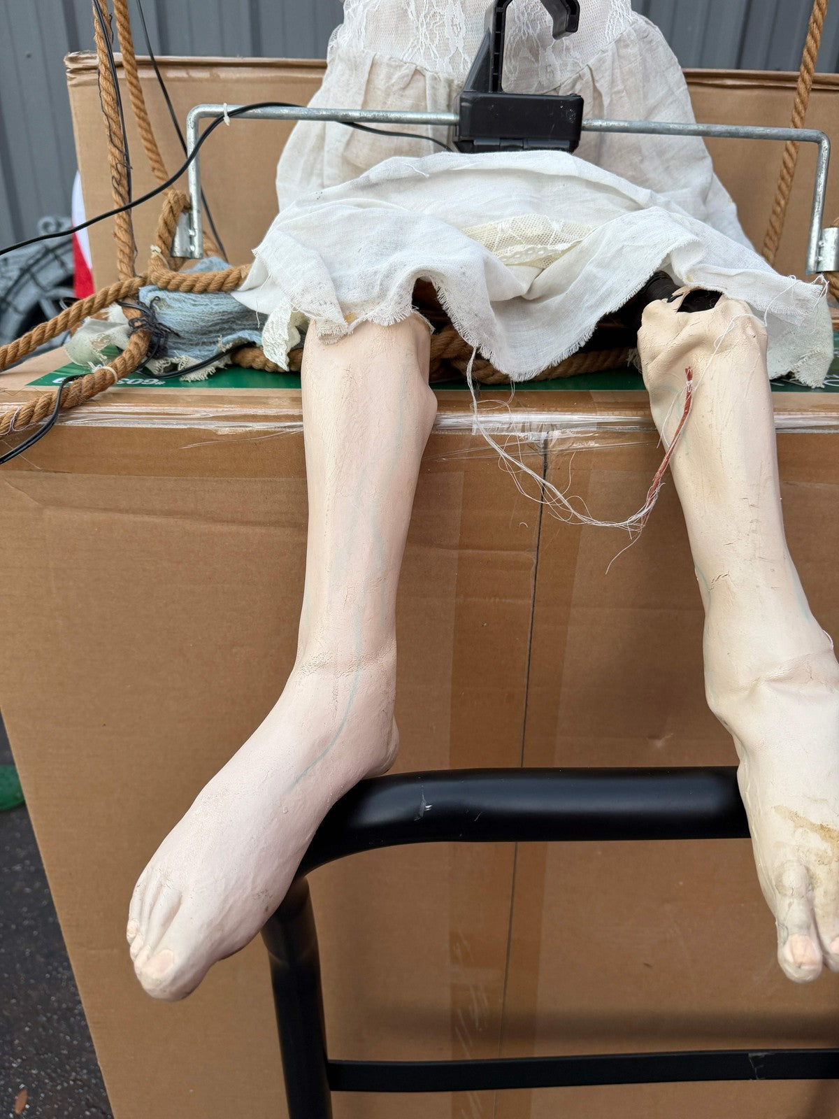 Spirit Halloween Animated Animatronic Life Size Zombie Swing Girl Prop