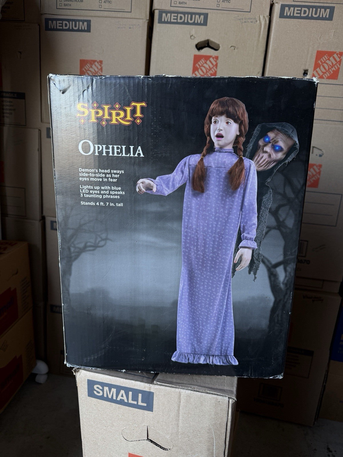 Spirit Halloween Animated Life Size Animatronic Prop Ophelia Girl Demon