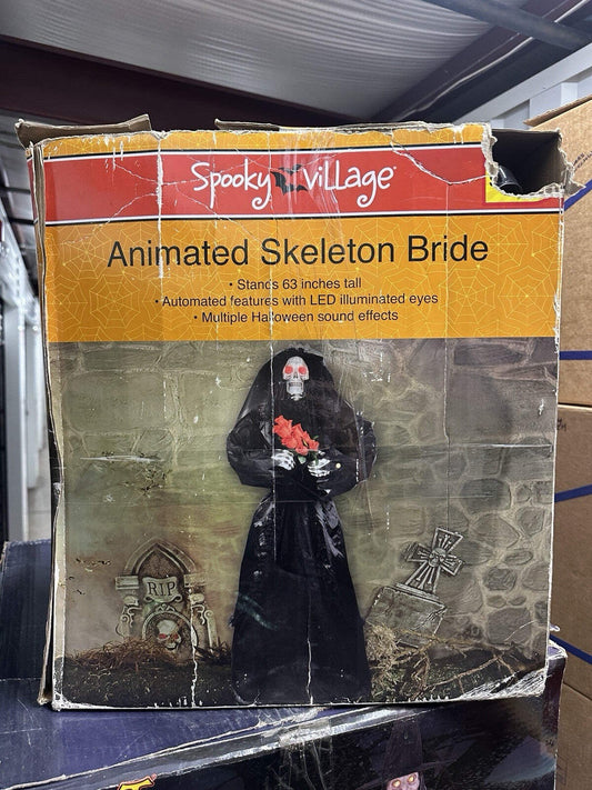 Spirit Halloween Animated Animatronic Life Size PAC Standing Skeleton Bride Prop